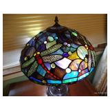 Tiffany Style Stained Leaded Glass Dragonfly Lamp Tiffany Style Stained Leaded Glass Dragonfly Lamp