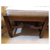 Vintage Wood Bench w/ Cushion Vintage Wood Bench w/ Cushion