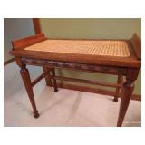 Antique Bench With Caned Seat Antique Bench With Caned Seat