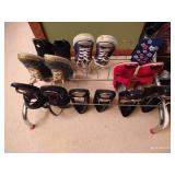 Three Shoe Racks w/ Shoes, Mostly Sz 7-7.5 Three Shoe Racks w/ Shoes, Mostly Sz 7-7.5