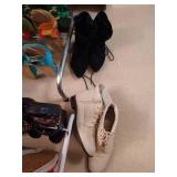 Three Shoe Racks w/ Shoes, Mostly Sz 7-7.5 Three Shoe Racks w/ Shoes, Mostly Sz 7-7.5