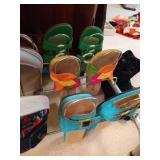 Three Shoe Racks w/ Shoes, Mostly Sz 7-7.5 Three Shoe Racks w/ Shoes, Mostly Sz 7-7.5