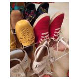 Three Shoe Racks w/ Shoes, Mostly Sz 7-7.5 Three Shoe Racks w/ Shoes, Mostly Sz 7-7.5