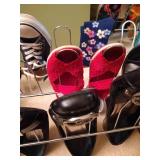 Three Shoe Racks w/ Shoes, Mostly Sz 7-7.5 Three Shoe Racks w/ Shoes, Mostly Sz 7-7.5