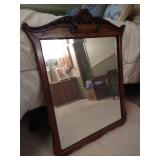 Heavy Antique Wood Framed Mirror Heavy Antique Wood Framed Mirror
