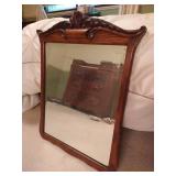 Heavy Antique Wood Framed Mirror Heavy Antique Wood Framed Mirror