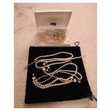 Vintage Pearl (?) Jewelry, One w/ Sterling Clasp Vintage Pearl (?) Jewelry, One w/ Sterling Clasp