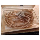 Vintage Pearl (?) Jewelry, One w/ Sterling Clasp Vintage Pearl (?) Jewelry, One w/ Sterling Clasp