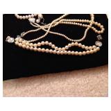 Vintage Pearl (?) Jewelry, One w/ Sterling Clasp Vintage Pearl (?) Jewelry, One w/ Sterling Clasp