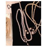 Vintage Pearl (?) Jewelry, One w/ Sterling Clasp Vintage Pearl (?) Jewelry, One w/ Sterling Clasp