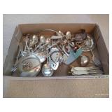 Box of Silver Plate Flatware & Misc. Pieces Box of Silver Plate Flatware & Misc. Pieces