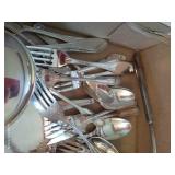 Box of Silver Plate Flatware & Misc. Pieces Box of Silver Plate Flatware & Misc. Pieces