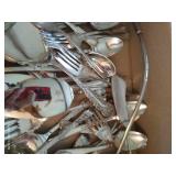 Box of Silver Plate Flatware & Misc. Pieces Box of Silver Plate Flatware & Misc. Pieces