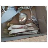 Box of Silver Plate Flatware & Misc. Pieces Box of Silver Plate Flatware & Misc. Pieces