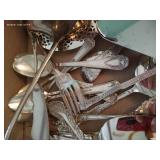 Box of Silver Plate Flatware & Misc. Pieces Box of Silver Plate Flatware & Misc. Pieces