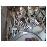 Box of Silver Plate Flatware & Misc. Pieces Box of Silver Plate Flatware & Misc. Pieces