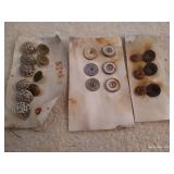(3) Cards w/ Vintage Unmarked Buttons (3) Cards w/ Vintage Unmarked Buttons