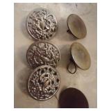 (3) Cards w/ Vintage Unmarked Buttons (3) Cards w/ Vintage Unmarked Buttons