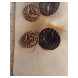 (3) Cards w/ Vintage Unmarked Buttons (3) Cards w/ Vintage Unmarked Buttons