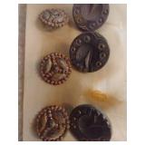 (3) Cards w/ Vintage Unmarked Buttons (3) Cards w/ Vintage Unmarked Buttons