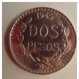1945 Mexico *Gold* 2 Pesos Coin 1945 Mexico *Gold* 2 Pesos Coin