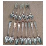 Large "Coin" Silver Spoon Lot Large "Coin" Silver Spoon Lot
