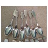 Large "Coin" Silver Spoon Lot Large "Coin" Silver Spoon Lot