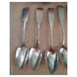 Large "Coin" Silver Spoon Lot Large "Coin" Silver Spoon Lot