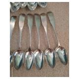 Large "Coin" Silver Spoon Lot Large "Coin" Silver Spoon Lot