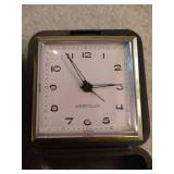Two Vintage Small Travel Alarm Clocks- Work Two Vintage Small Travel Alarm Clocks- Work