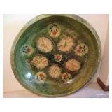 Hand Carved/Painted Wooden Bowl w/ Outdoor Cushions, Picnic Cups & Napkin Holder Hand Carved/Painted Wooden Bowl w/ Outdoor Cushions, Picnic Cups & Napkin Holder
