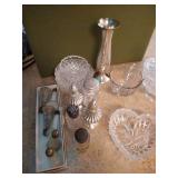 Fun Mix of Crystal, Glass, Silver Plate Decanters, Candy Dishes, Bowls & More Fun Mix of Crystal, Glass, Silver Plate Decanters, Candy Dishes, Bowls & More