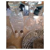 Fun Mix of Crystal, Glass, Silver Plate Decanters, Candy Dishes, Bowls & More Fun Mix of Crystal, Glass, Silver Plate Decanters, Candy Dishes, Bowls & More