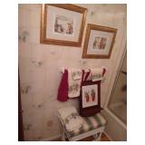 Bathroom Towels, Pictures, Shelf w/ Hook & Bench w/ Storage Bathroom Towels, Pictures, Shelf w/ Hook & Bench w/ Storage