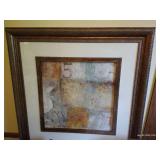 Decor Lot w/ Large Picture & Howard Miller Clock Decor Lot w/ Large Picture & Howard Miller Clock