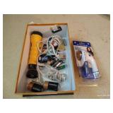 Box of Misc. Household Things- Laces, Batteries, Clothes Shaver, Etc. Box of Misc. Household Things- Laces, Batteries, Clothes Shaver, Etc.