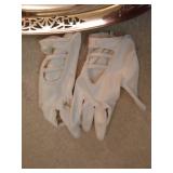 Silver Plate Tray w/ Ladies Gloves & Costume Jewelry Silver Plate Tray w/ Ladies Gloves & Costume Jewelry