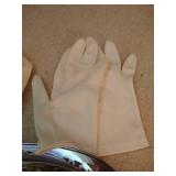 Silver Plate Tray w/ Ladies Gloves & Costume Jewelry Silver Plate Tray w/ Ladies Gloves & Costume Jewelry
