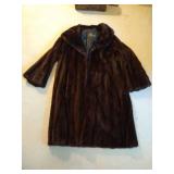 Long Dark Brown Mink Fur Coat by Albrechts, St Paul, MN Long Dark Brown Mink Fur Coat by Albrechts, St Paul, MN