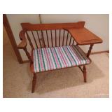 Sturdy Vintage Wood Telephone Bench Sturdy Vintage Wood Telephone Bench