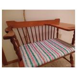 Sturdy Vintage Wood Telephone Bench Sturdy Vintage Wood Telephone Bench