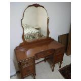 Antique Dresser w/ Mirror & Casters Antique Dresser w/ Mirror & Casters