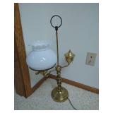 Interesting Hobnail Milk Glass & Brass Lamp Interesting Hobnail Milk Glass & Brass Lamp