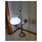 Interesting Hobnail Milk Glass & Brass Lamp Interesting Hobnail Milk Glass & Brass Lamp