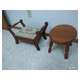 Two Small Vintage Footstools Two Small Vintage Footstools