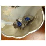 Silver Plate Leaf Tray w/ Costume Jewelry, Etc Silver Plate Leaf Tray w/ Costume Jewelry, Etc