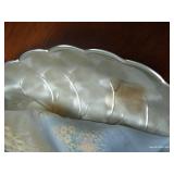 Silver Plate Leaf Tray w/ Costume Jewelry, Etc Silver Plate Leaf Tray w/ Costume Jewelry, Etc