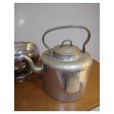 LARGE Antique Kettle & Silver Plate Planter Bowl LARGE Antique Kettle & Silver Plate Planter Bowl