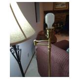 Two Sturdy Wooden Chairs & Two Floor Lamps Two Sturdy Wooden Chairs & Two Floor Lamps