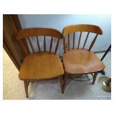 Two Sturdy Wooden Chairs & Two Floor Lamps Two Sturdy Wooden Chairs & Two Floor Lamps